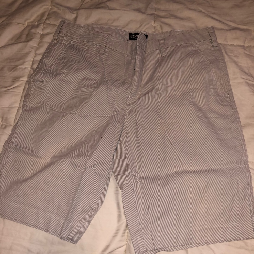 Express slim fit khaki shorts